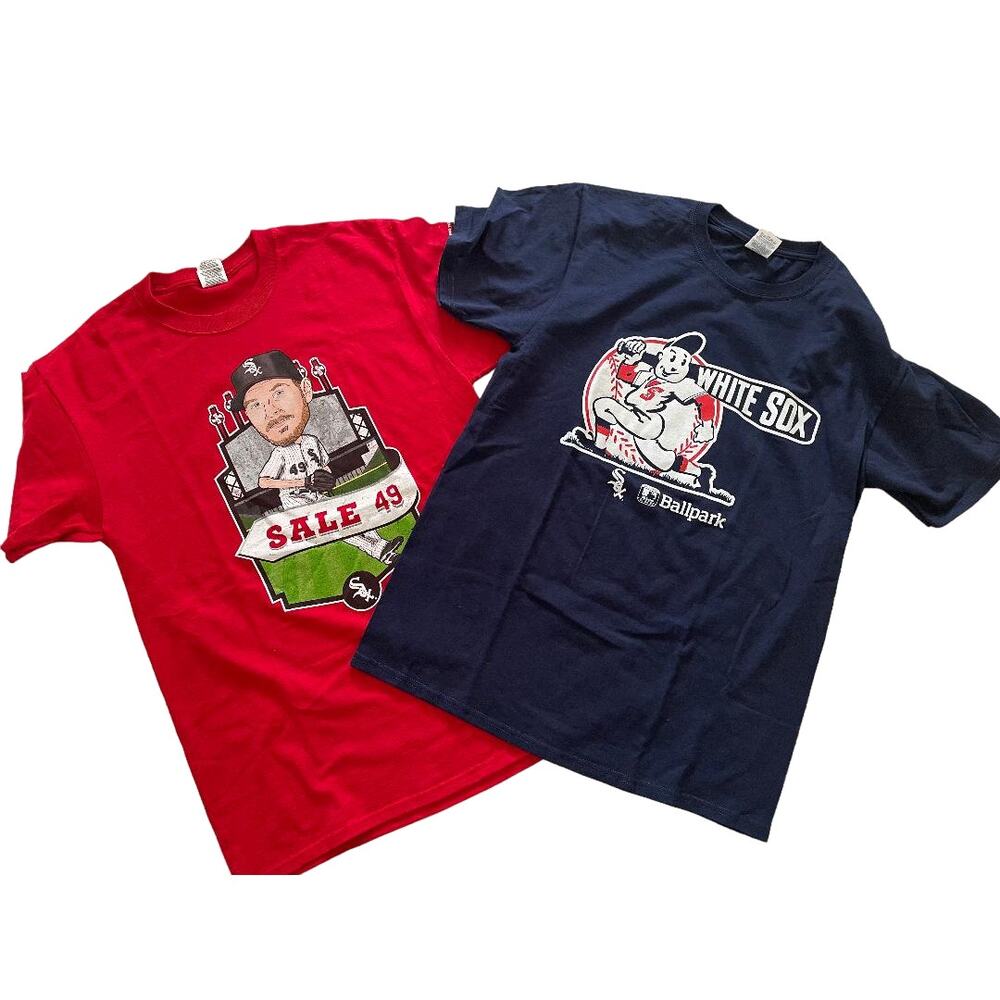Chicago White Sox Baseball T Shirts Red and‎ Navy Blue Mens Size Medium